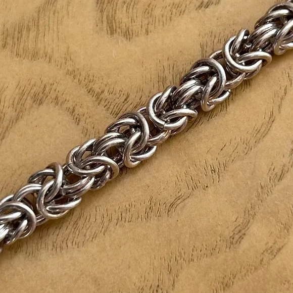 Sterling Silver Byzantine Chain Bracelet - Picture 5 of 5